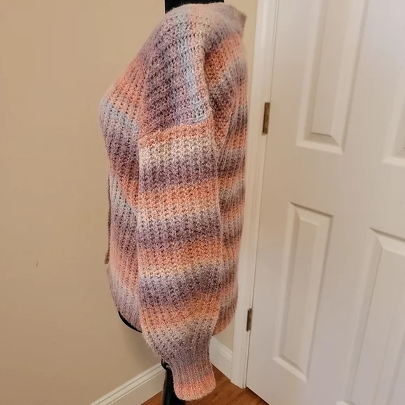 Sundance Ombre VNeck Button Oversized Cardigan Sweater Size S - Picture 2 of 8